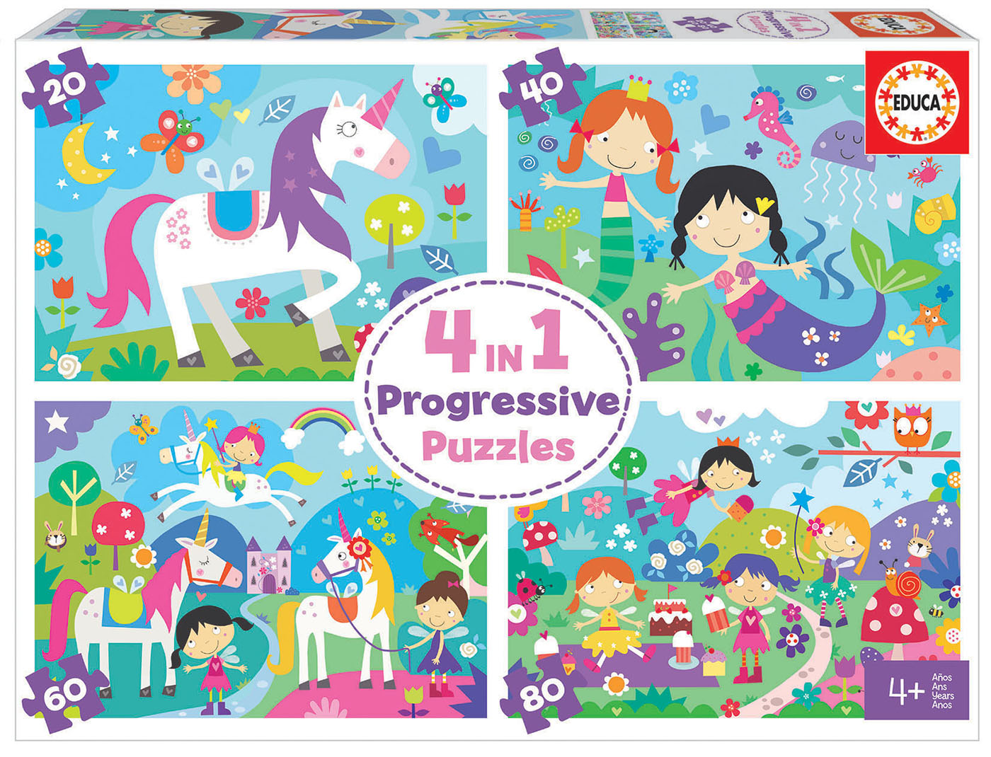 4 in a Box Puzzles. Monde de la Fantaisie 20+40+60+80