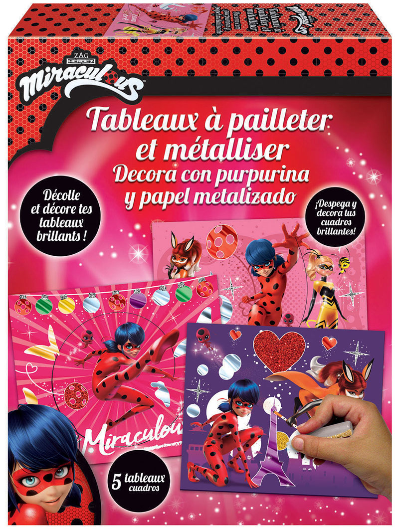 Decora con purpurina y papel metalizado Miraculous Ladybug