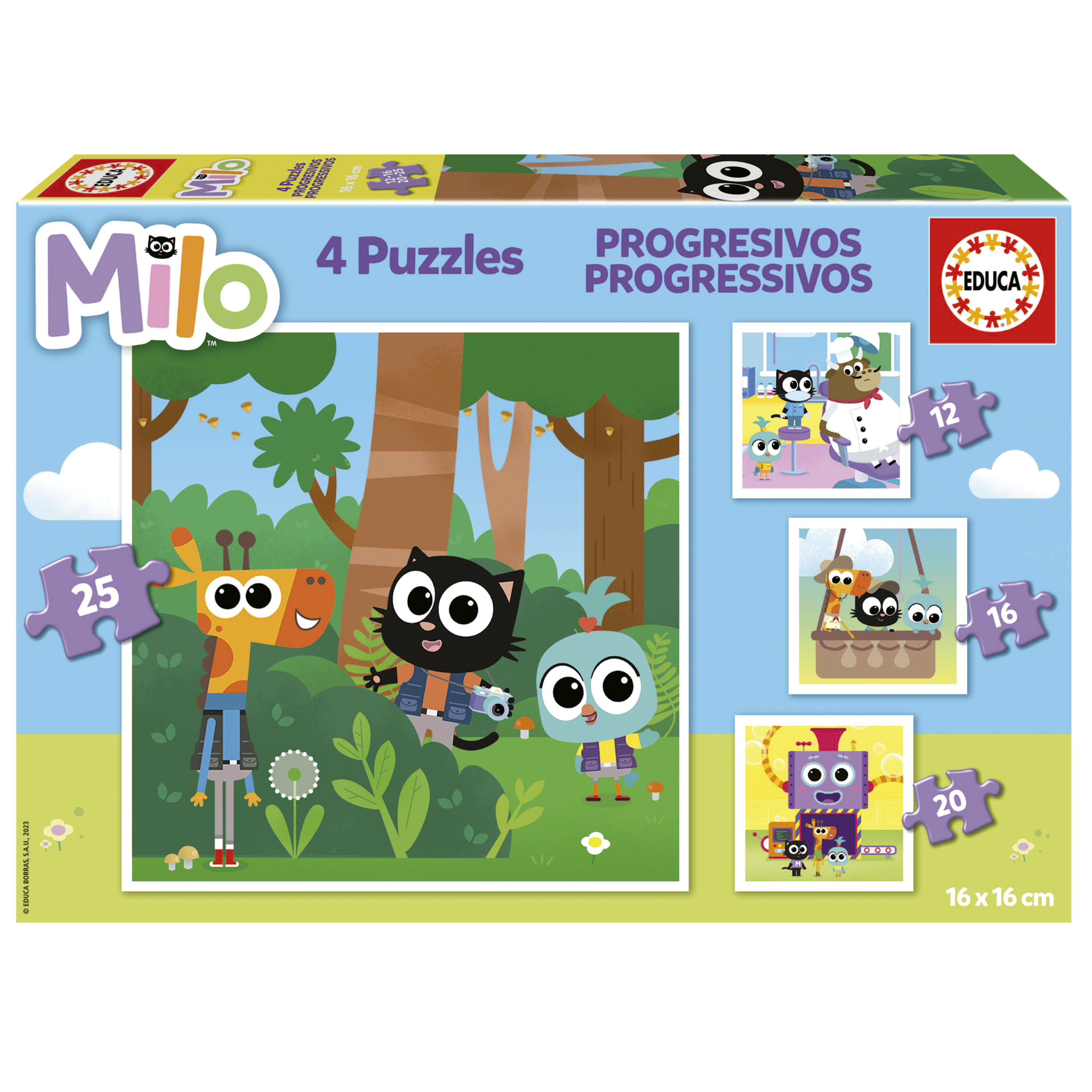 Puzzles Progressifs Milo 12+16+20+25