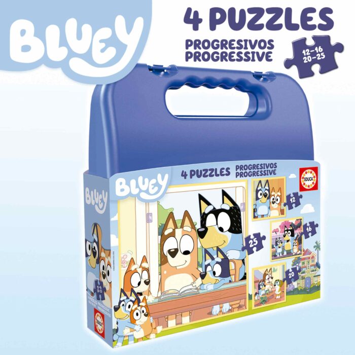 Mala Puzzles Progressivos Bluey 12+16+20+25